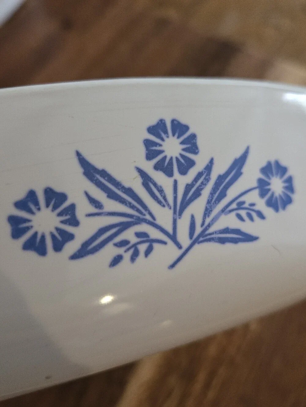 Corning Ware 1-quart square casserole dish in the classic Blue Cornflower